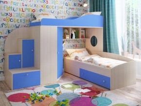 Кровать Кадет 2 Дуб молочный-голубой в Бакале - bakal.mebel74.com | фото 1