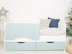 Кровать Кораблик белый/голубой софт в Бакале - bakal.mebel74.com | фото