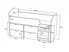 Кровать Малыш-7 Дуб-Бодега в Бакале - bakal.mebel74.com | фото 2