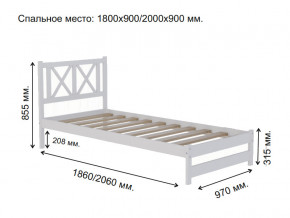 Кровать односпальная Аист-7 Классика белый 1800х900 мм в Бакале - bakal.mebel74.com | фото 2