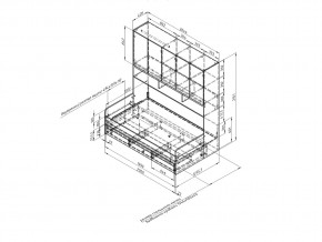 Кровать с антресолью Дельта Нэкст 21.05 графит в Бакале - bakal.mebel74.com | фото 3