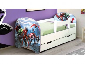 Кровать с фотопечатью с 1 ящиком Супергерои 700*1400 в Бакале - bakal.mebel74.com | фото