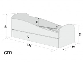 Кровать с ящиком Letmo небесный (рогожка) в Бакале - bakal.mebel74.com | фото 2