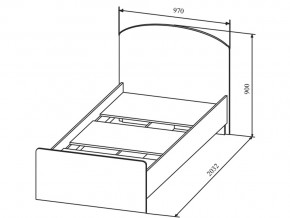 Кровать Сканди КРД900.1 в Бакале - bakal.mebel74.com | фото 2