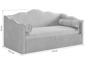 Кровать софа Лея 900 велюр латте/крем в Бакале - bakal.mebel74.com | фото 2
