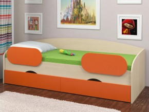 Кровать Соня 2 дуб молочный-оранжевый в Бакале - bakal.mebel74.com | фото 2