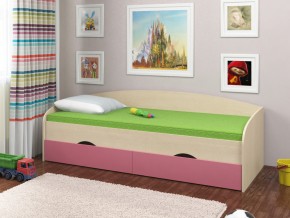 Кровать Соня 2 дуб молочный-розовый в Бакале - bakal.mebel74.com | фото 1