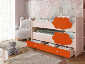 Кровать Соник с ящиком млечный дуб-оранж в Бакале - bakal.mebel74.com | фото