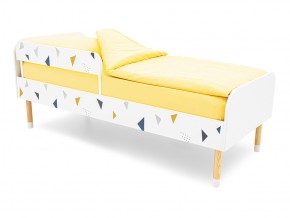 Кровать Stumpa Классика с бортиком рисунок Треугольники желтый, синий в Бакале - bakal.mebel74.com | фото
