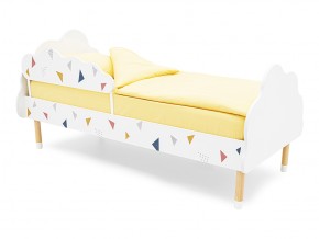 Кровать Stumpa Облако бортик, рисунок Треугольники желтый, синий, розовый в Бакале - bakal.mebel74.com | фото