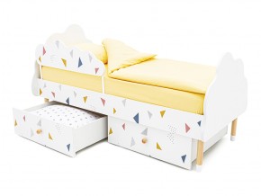 Кровать Stumpa Облако бортик, ящики Треугольники желтый,синий,розовый в Бакале - bakal.mebel74.com | фото 4
