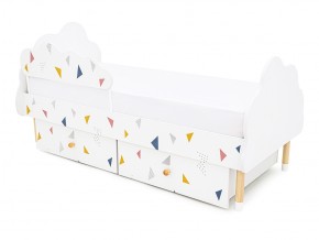 Кровать Stumpa Облако бортик, ящики Треугольники желтый,синий,розовый в Бакале - bakal.mebel74.com | фото 7