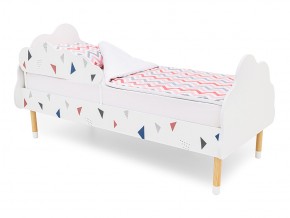 Кровать Stumpa Облако с бортиком рисунок Треугольники розовый, синий в Бакале - bakal.mebel74.com | фото