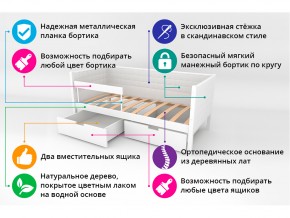 Кровать-тахта мягкая Svogen с ящиками и бортиком бежевый в Бакале - bakal.mebel74.com | фото 3