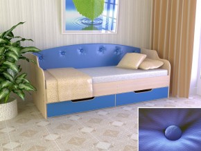 Кровать Юниор Тип 2 дуб молочный/синий 800х1600 в Бакале - bakal.mebel74.com | фото 1