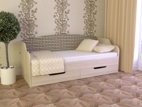 Кровать Юниор Тип 2 Микровелюр-плетенка светлая 800х1600 в Бакале - bakal.mebel74.com | фото