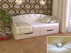 Кровать Юниор Тип 2 шимо светлый/белый перламутр 800х1600 в Бакале - bakal.mebel74.com | фото 1