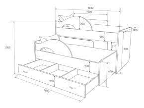 Кровать выкатная Радуга с ящиком 80х160 млечный дуб в Бакале - bakal.mebel74.com | фото 2