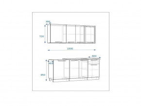 Кухонный гарнитур 11 Грецкий орех 1500 в Бакале - bakal.mebel74.com | фото 2