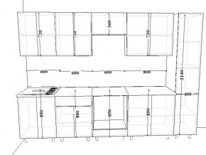 Кухонный гарнитур 13Р РоялВуд 3000 мм в Бакале - bakal.mebel74.com | фото 2