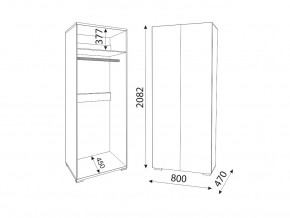 М01 (ручка брусок) Шкаф (2 двери) штанга в Бакале - bakal.mebel74.com | фото