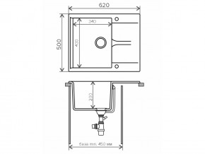 Мойка гранитная Gals-620 Белый 26 в Бакале - bakal.mebel74.com | фото 2