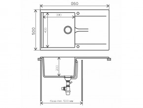 Мойка гранитная Gals-860 Бежевый 27 в Бакале - bakal.mebel74.com | фото 2