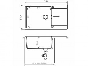 Мойка гранитная Gals-862 Бежевый 27 в Бакале - bakal.mebel74.com | фото 2