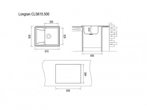 Мойка Longran Classic CLS 615.500 в Бакале - bakal.mebel74.com | фото 2