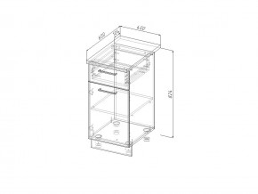 НЯ 40 Модуль нижний Без Столешницы 1 ящик/дверка МНЯ 40 в Бакале - bakal.mebel74.com | фото