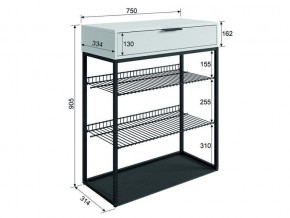 Обувница Краш черный муар/белое дерево в Бакале - bakal.mebel74.com | фото 7