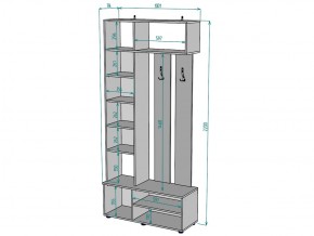 Прихожая с зеркалом V25_M в Бакале - bakal.mebel74.com | фото 3