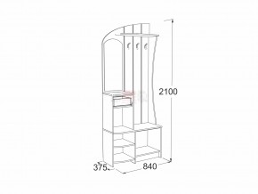 Прихожая Саша 19 ясень анкор в Бакале - bakal.mebel74.com | фото 2