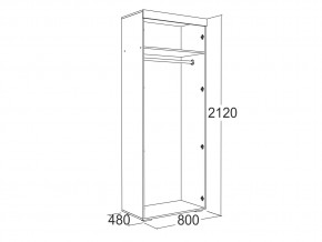 Шкаф 2-х дверный для одежды Ольга 19 в Бакале - bakal.mebel74.com | фото 2