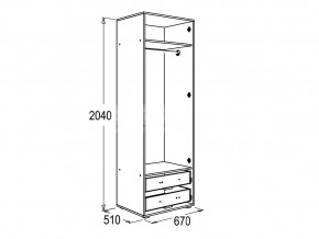 Шкаф 2-х дверный для одежды Омега 16 в Бакале - bakal.mebel74.com | фото 2