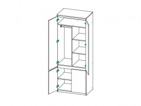 Шкаф 2-х дверный с перегородкой СГ Модерн в Бакале - bakal.mebel74.com | фото 2