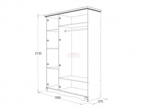 Шкаф 3-х дверный для одежды и белья Ольга 1н в Бакале - bakal.mebel74.com | фото 2