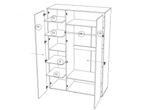 Шкаф 3-х створчатый Валенсия Миф в Бакале - bakal.mebel74.com | фото 2