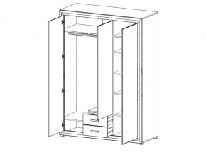 Шкаф B136-SZF3D2S Мальта сибирская лиственница в Бакале - bakal.mebel74.com | фото 2