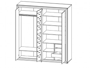 Шкаф B136-SZF4D Мальта сибирская лиственница в Бакале - bakal.mebel74.com | фото 2