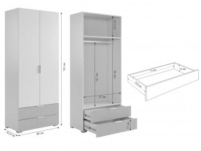 Шкаф двухдверный 108.01 Зефир серый в Бакале - bakal.mebel74.com | фото 2