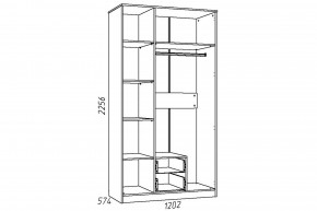 Шкаф комбинированный Акварель НМ 013.08-01 М1 Капучино в Бакале - bakal.mebel74.com | фото 2