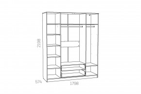 Шкаф комбинированный Оливия НМ 011.84 Х в Бакале - bakal.mebel74.com | фото 3