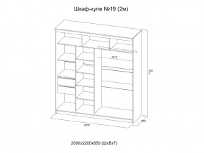 Шкаф-купе №19 анкор светлый 2000 мм в Бакале - bakal.mebel74.com | фото 3