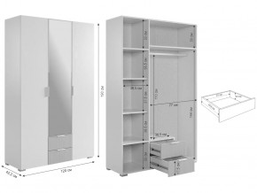 Шкаф трехдверный 109.02 Зефир белый в Бакале - bakal.mebel74.com | фото 2