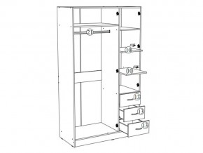 Шкаф трехстворчатый Лофт белый в Бакале - bakal.mebel74.com | фото 3