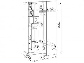 Шкаф угловой с зеркалом М35 Тиффани в Бакале - bakal.mebel74.com | фото 3