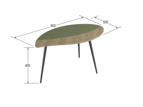 Стол журнальный Лайм дуб сонома/оливковый в Бакале - bakal.mebel74.com | фото 2