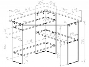 Стол письменный СП-2 угловой дуб грей в Бакале - bakal.mebel74.com | фото 2