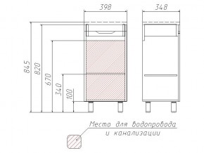 Тумба под умывальник Andrea 40 3D без ящика в Бакале - bakal.mebel74.com | фото 3